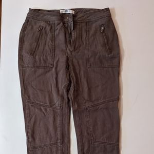 Zara dark khaki pants with elastic bottom